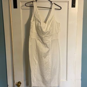 White knee length dress